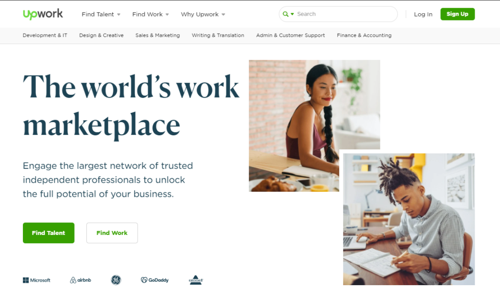 Upwork Front Page