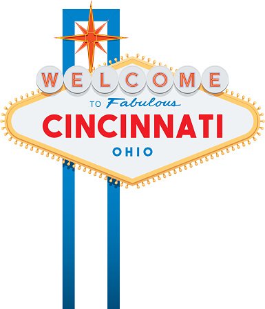 letrero de bienvenida a Cincinnati, Ohio